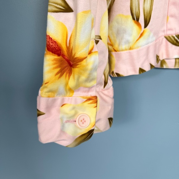 Jamaica Bay Floral Pink Cotton Blazer Jacket Large - Picture 8 of 9